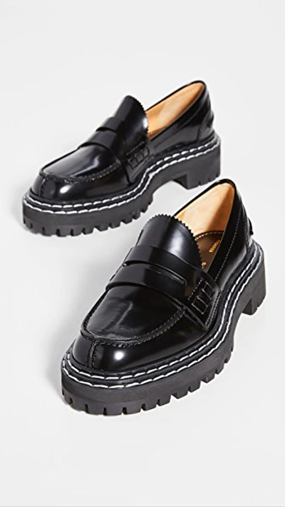Shop Proenza Schouler Lug Sole Loafers Black 39