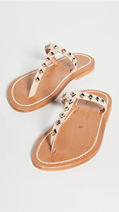 Shop Kjacques Gizehpyr Sandals In Velours Sultan Argent