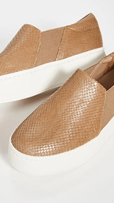 Shop Vince Warren Slip On Sneakers In Tan