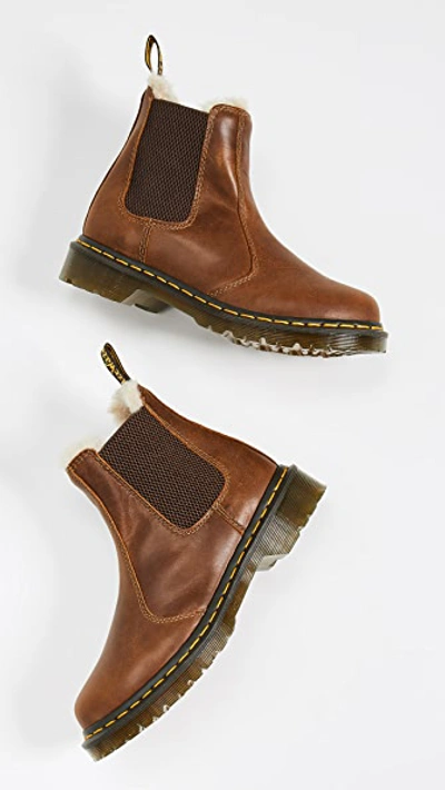 Dr. Martens 2976 Leonore Fur Lined Chelsea Boots In Brown | ModeSens