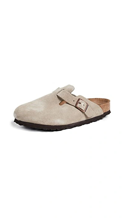 Shop Birkenstock Boston Sfb Clogs Taupe