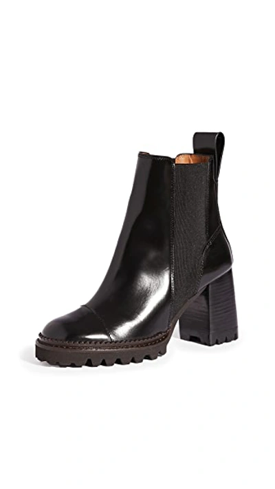 Shop See By Chloé Mallory Lug Sole Boots Nero