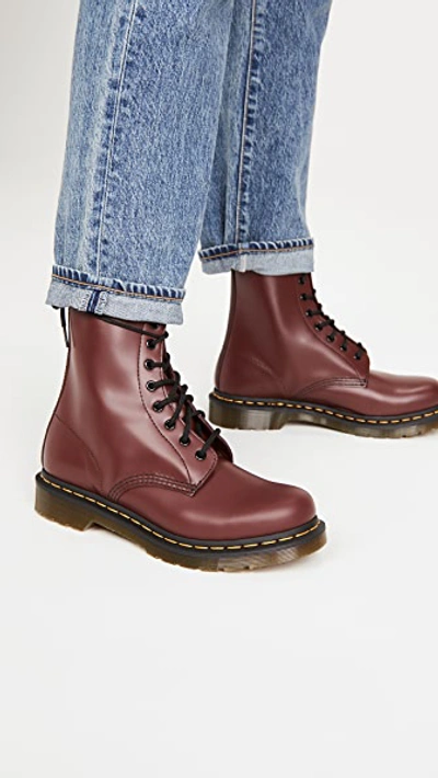 Shop Dr. Martens' 1460 W 8 Eye Boots In Cherry Red