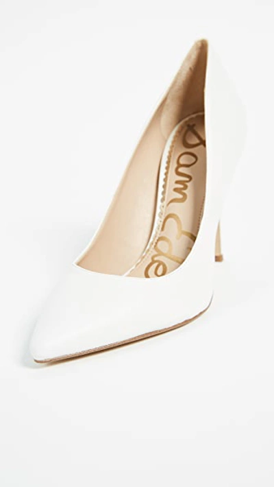 Sam Edelman Beth Croc-effect Leather Pumps In Bright White