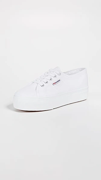 Shop Superga 2790 Acotw Platform Sneakers White