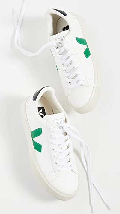 Shop Veja Campo Sneakers Extra White/emeraude/black 38
