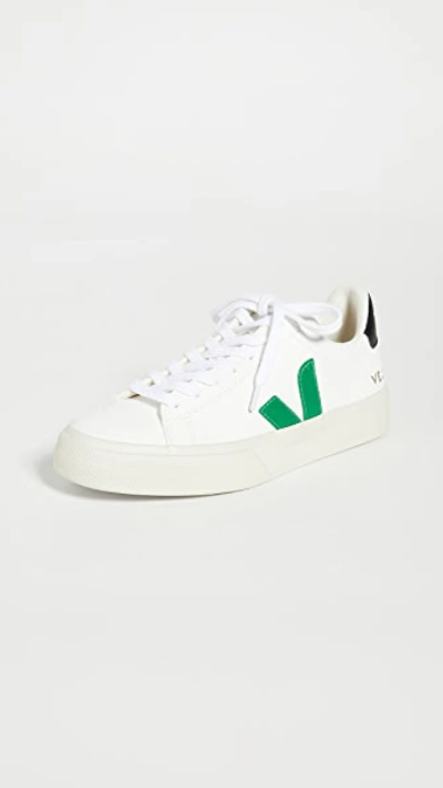 Shop Veja Campo Sneakers Extra White/emeraude/black 38