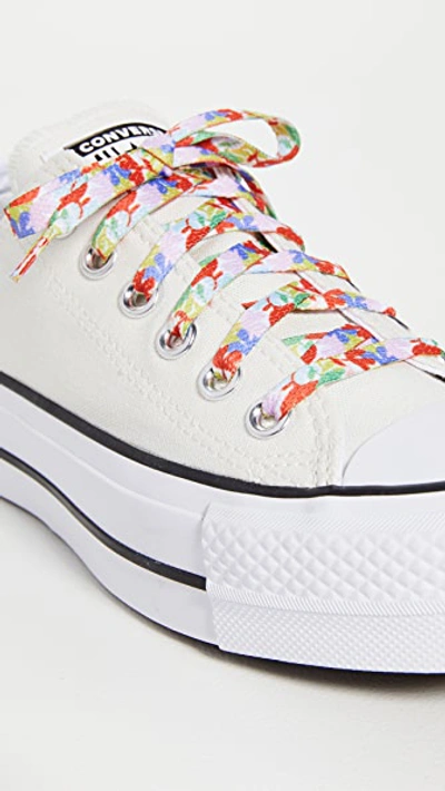 Shop Converse Chuck Taylor All Star Garden Party Platform Sneakers In Egret/white/bright Poppy