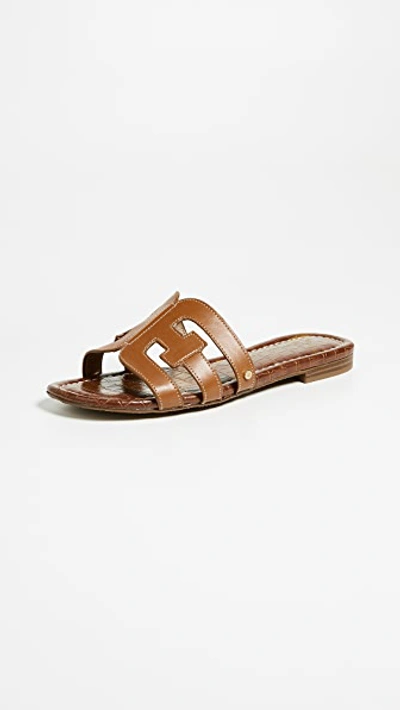 Sam Edelman Bay Womens Cut-out Slip On Slide Sandals In Saddle