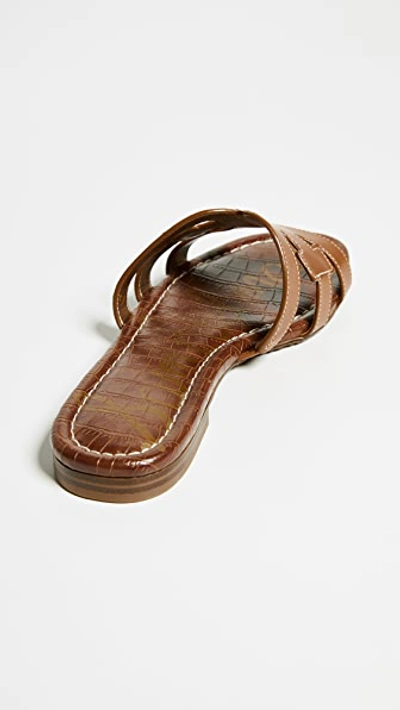 Sam Edelman Bay Womens Cut-out Slip On Slide Sandals In Saddle