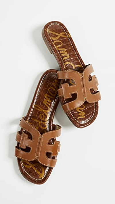 Sam Edelman Bay Womens Cut-out Slip On Slide Sandals In Saddle