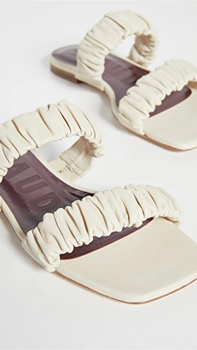 Shop Staud Maya Ruched Sandals Cream 36