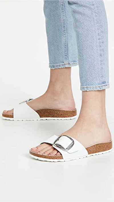 Birkenstock Madrid Narrow Big Buckle Leather Sandal In White