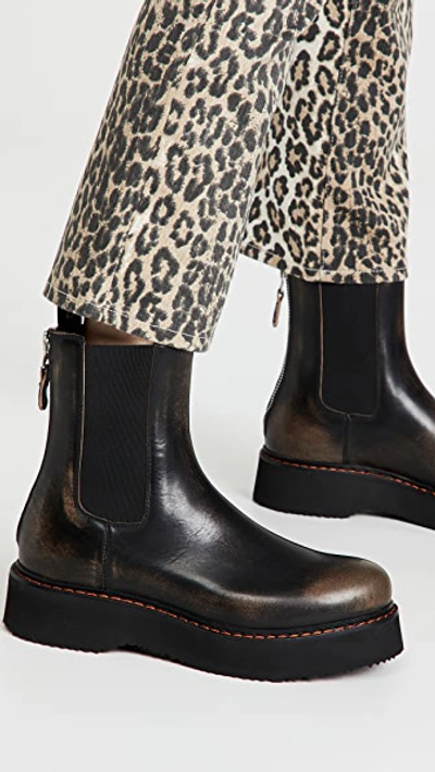 R13 Single Stack Chelsea Boots In Art Remove