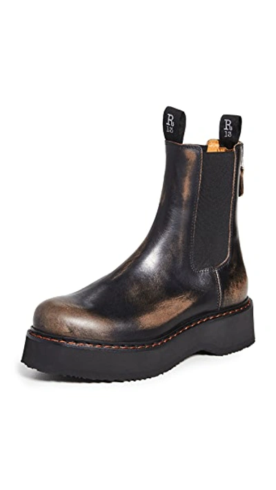 R13 Single Stack Chelsea Boots In Art Remove