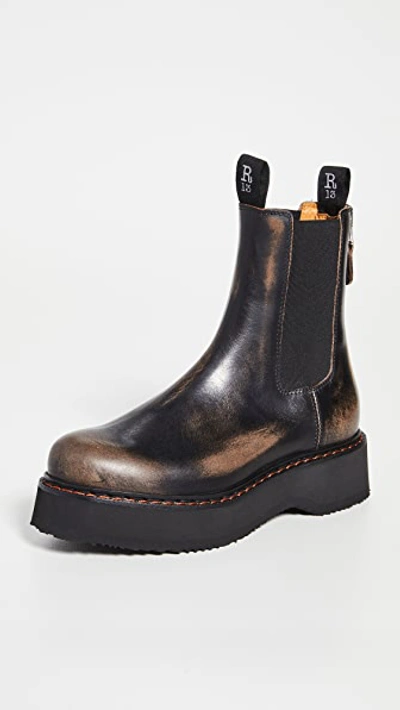 R13 Single Stack Chelsea Boots In Art Remove