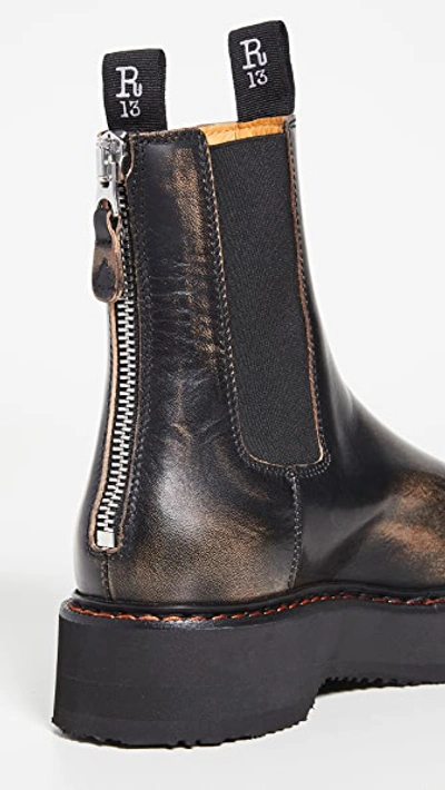 R13 Single Stack Chelsea Boots In Art Remove