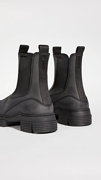 Shop Ganni Recycled Rubber Boots Black