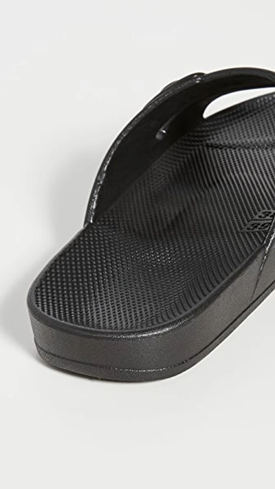 Freedom Moses Bond Velvet Two-strap Slides In Black