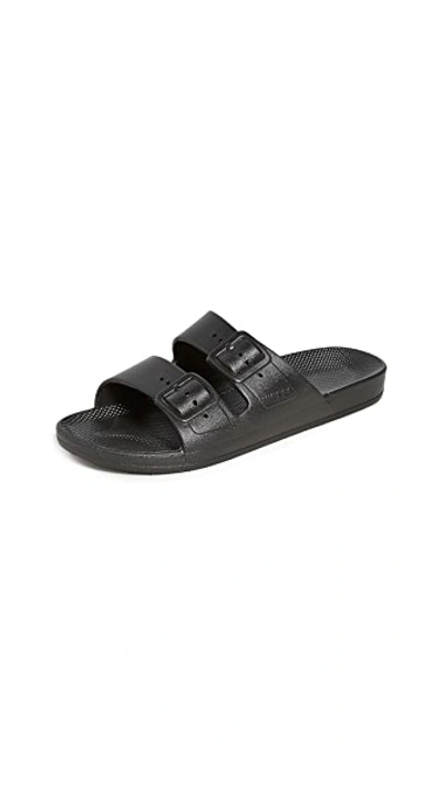 Shop Freedom Moses Moses Two Band Slides Black