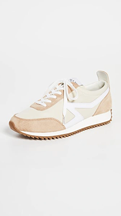 Rag & Bone Retro Runner Suede And Leather-trimmed Recycled Shell Sneakers In Oyster Grey