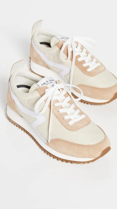 Rag & Bone Retro Runner Suede And Leather-trimmed Recycled Shell Sneakers In Oyster Grey