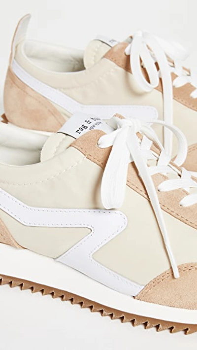 Rag & Bone Retro Runner Suede And Leather-trimmed Recycled Shell Sneakers In Oyster Grey