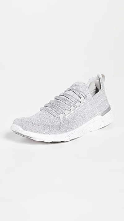 Shop Apl Athletic Propulsion Labs Techloom Breeze Sneakers In Metallic Silver/white/speckle