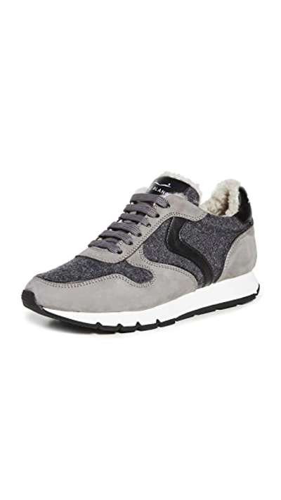 Shop Voile Blanche Julia Shearling Sneakers Gray/anthracite