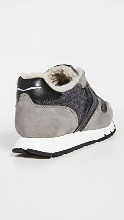 Voile Blanche Julia Shearling Sneakers In Gray/anthracite