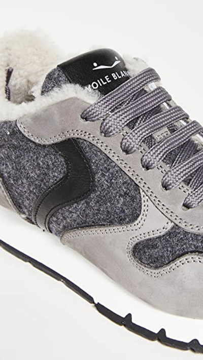 Voile Blanche Julia Shearling Sneakers In Gray/anthracite