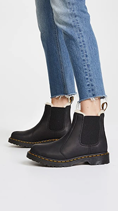 Shop Dr. Martens' Leonore Sherpa Chelsea Boots Black