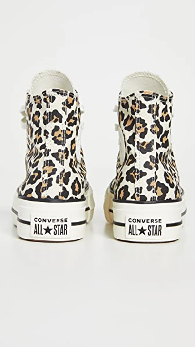 Shop Converse Chuck Taylor All Star Leopard Platform High Top Sneakers In Driftwood/light Fawn/black