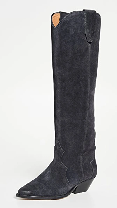Isabel Marant Denvee 50mm Knee-length Boots In Faded Black