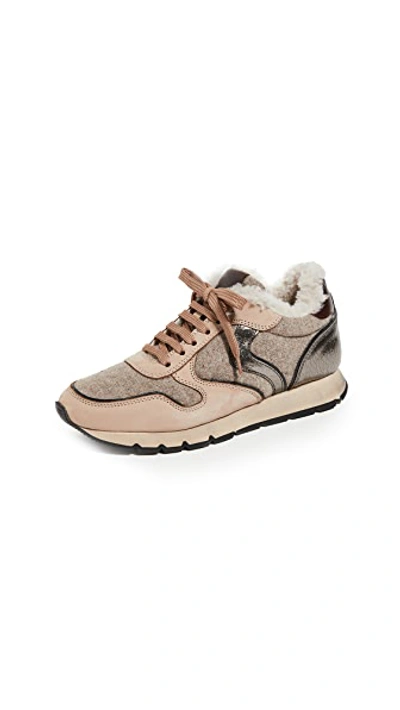 Shop Voile Blanche Julia Shearling Trainers Beige/black