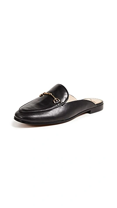 Sam Edelman Linnie Embellished Leather Slippers In Black
