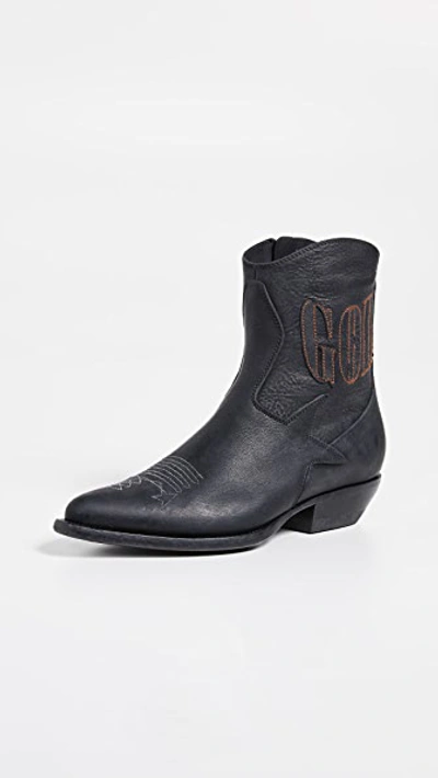 Shop Golden Goose Courtney Boots In Black Bike