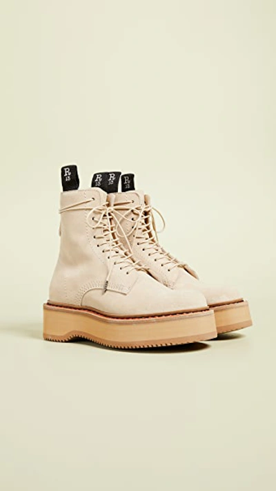 Shop R13 Single Stack Suede Boots In Tan