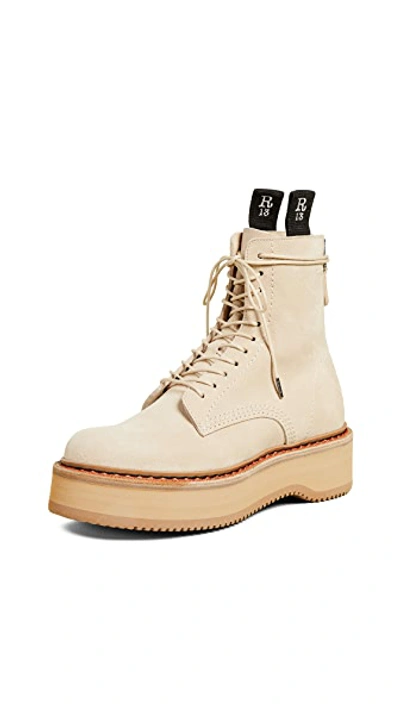 Shop R13 Single Stack Suede Boots In Tan