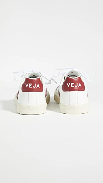 Shop Veja Esplar Logo Sneakers In Extra-white/venus Marsala