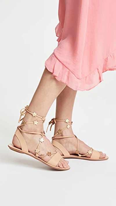 Loeffler Randall Starla Ankle Wrap Sandals In Wheat/gold
