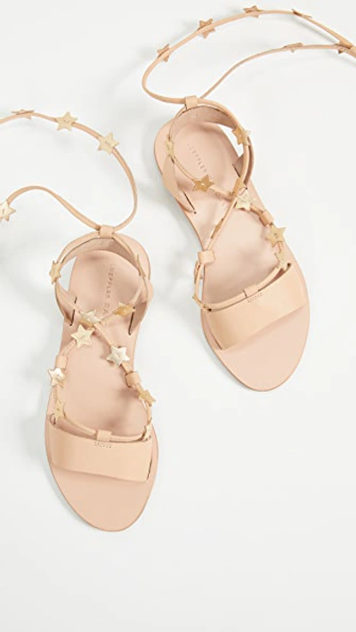 Loeffler Randall Starla Ankle Wrap Sandals In Wheat/gold