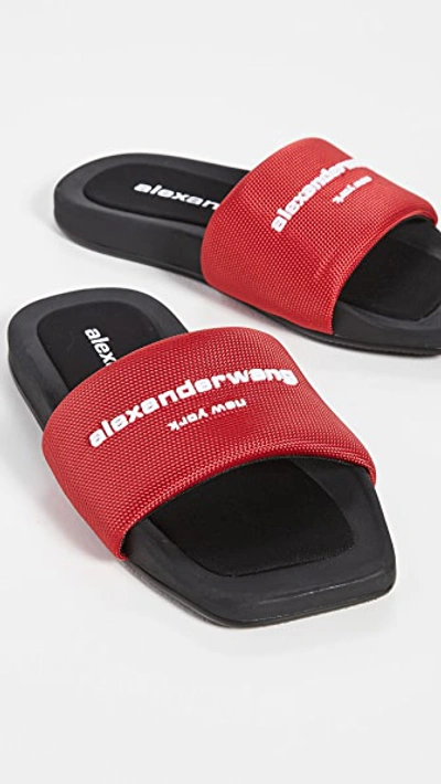 Shop Alexander Wang Aw Pool Slides In Bright Red