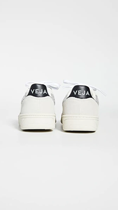 Shop Veja V-10 Sneakers Snow/black