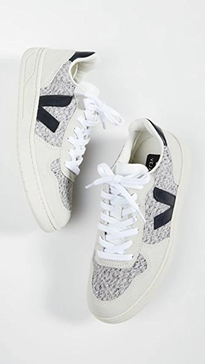 Veja Gray V-10 Sneakers In Snow/black