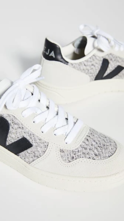 Veja Gray V-10 Sneakers In Snow/black