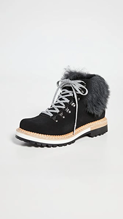 Shop Montelliana Clara Shearling Lined Boots Black