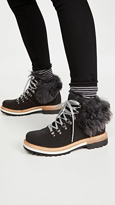 Shop Montelliana Clara Shearling Lined Boots Black