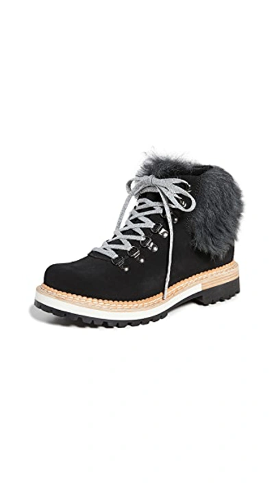 Shop Montelliana Clara Shearling Lined Boots Black