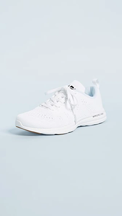 Apl Athletic Propulsion Labs Techloom Pro Mesh Sneakers In White/black/gum